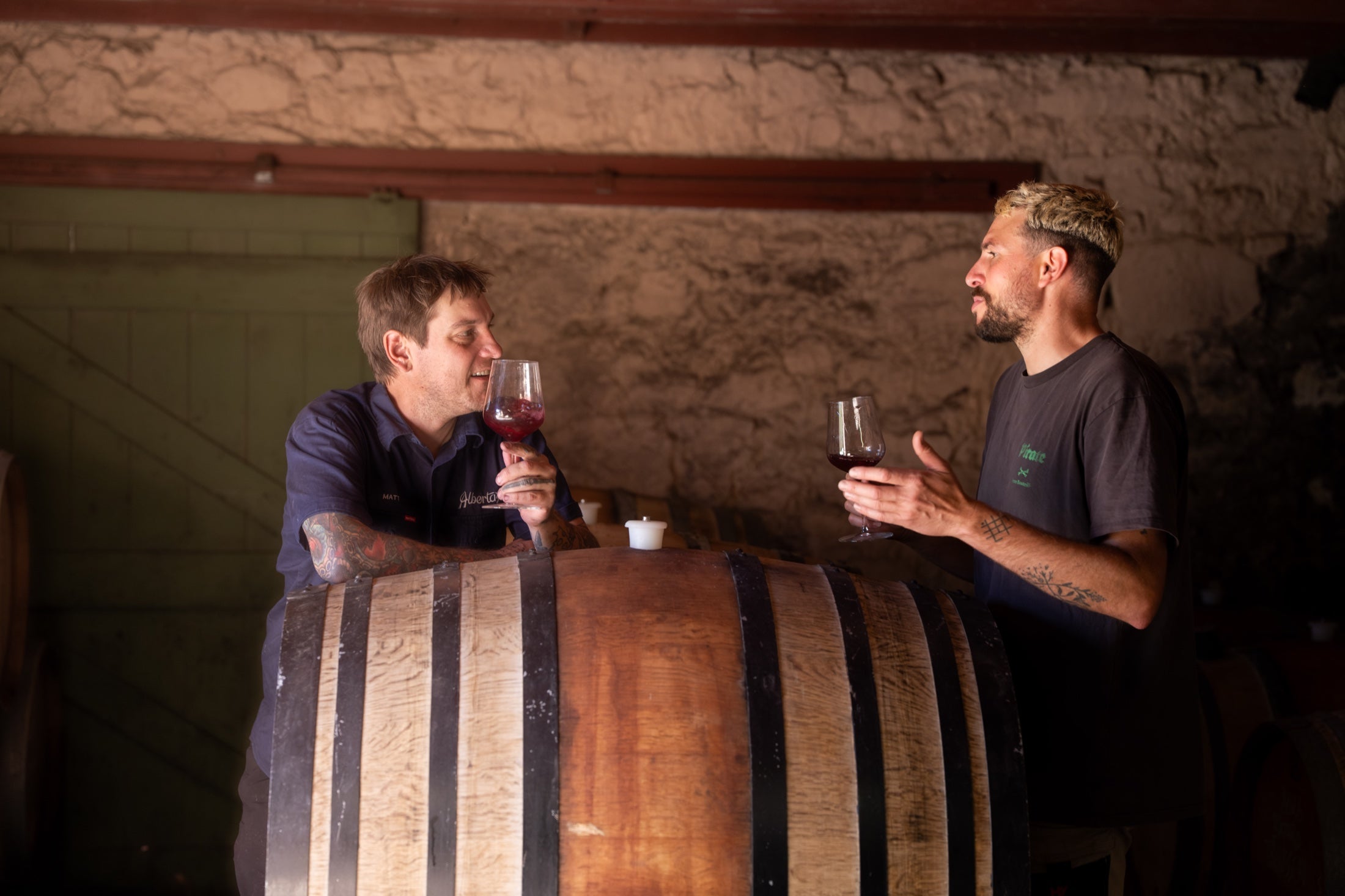 Matt Stone working in the winery