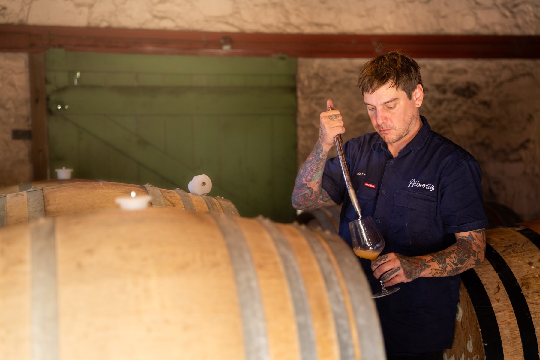 Matt Stone in the winery